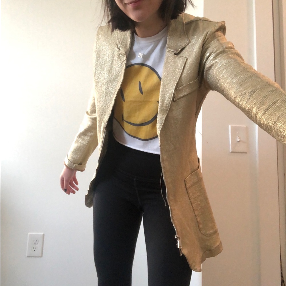 Giorgio Brato Gold Leather Jacket - Picture 2 of 6